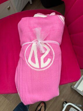Delta Zeta Sorority Monogram Blanket by Over The Moon Greek, NWT